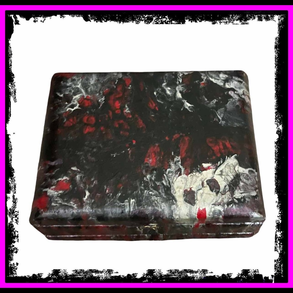 New Artisan Hand Painted By Me Gothic Poured Vintage Cigar Box By Arturo Fuente - Picture 15 of 15